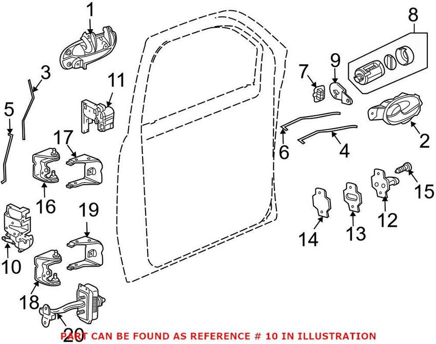 SAAB Door Lock Actuator - Front Passenger Side 15110508